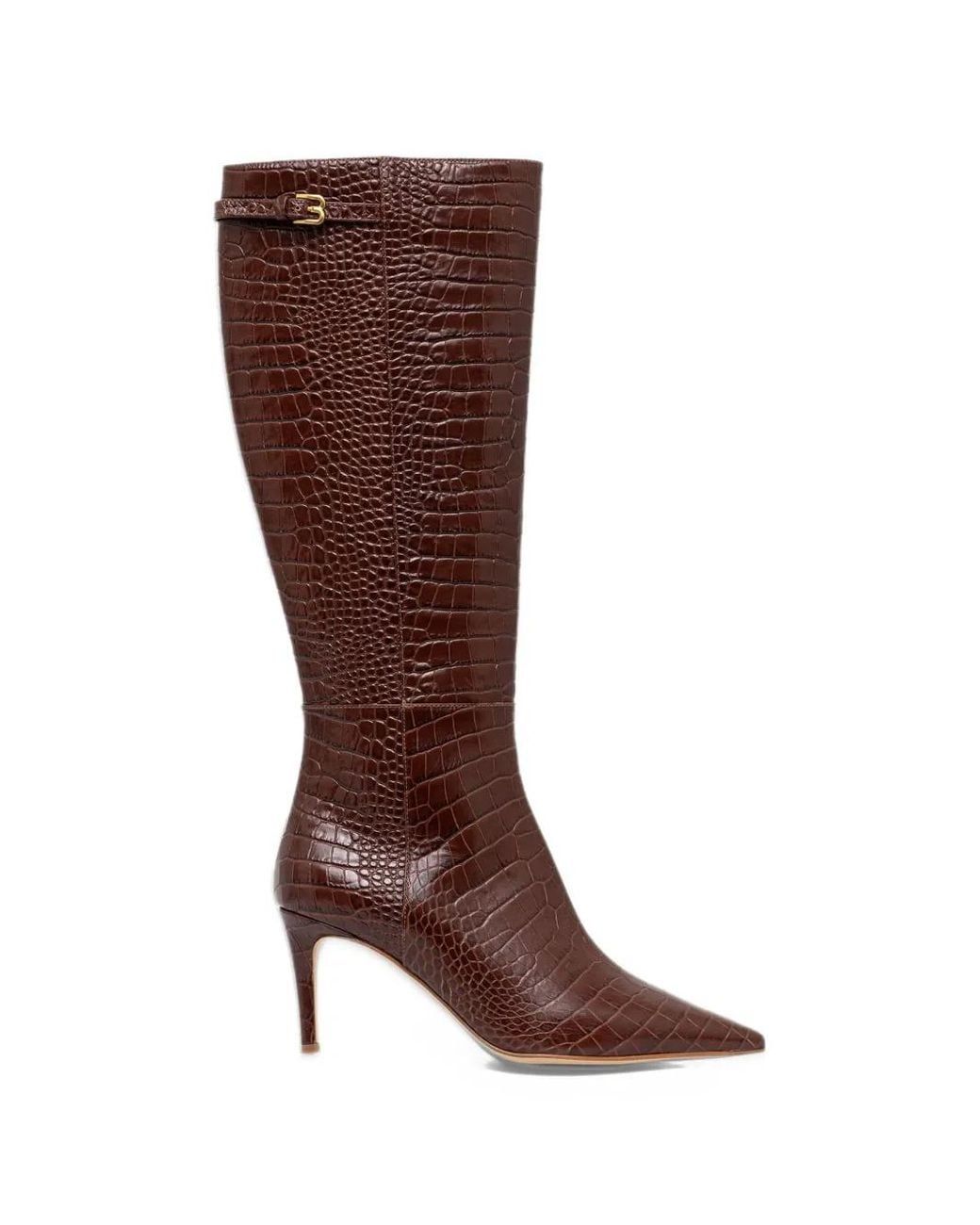 Baldinini Brown Bottes À Effet Peau De Crocodile