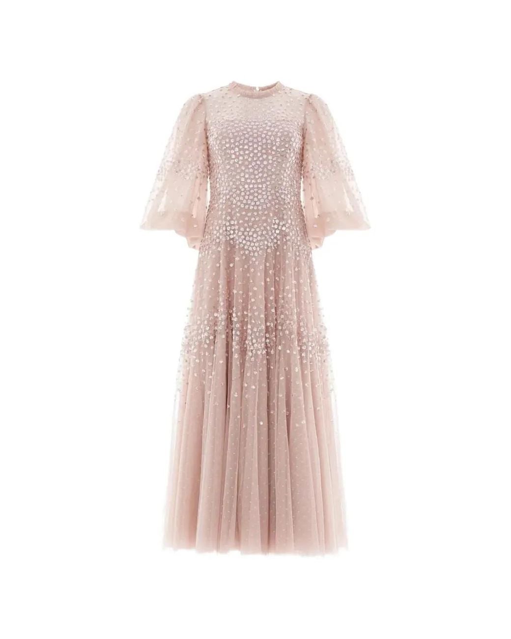 Needle & Thread Pink Robe Mi-Longue Festonnée À Sequins
