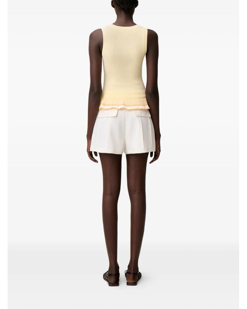 Claudie Pierlot Natural Floral Knit Crew Neck Top