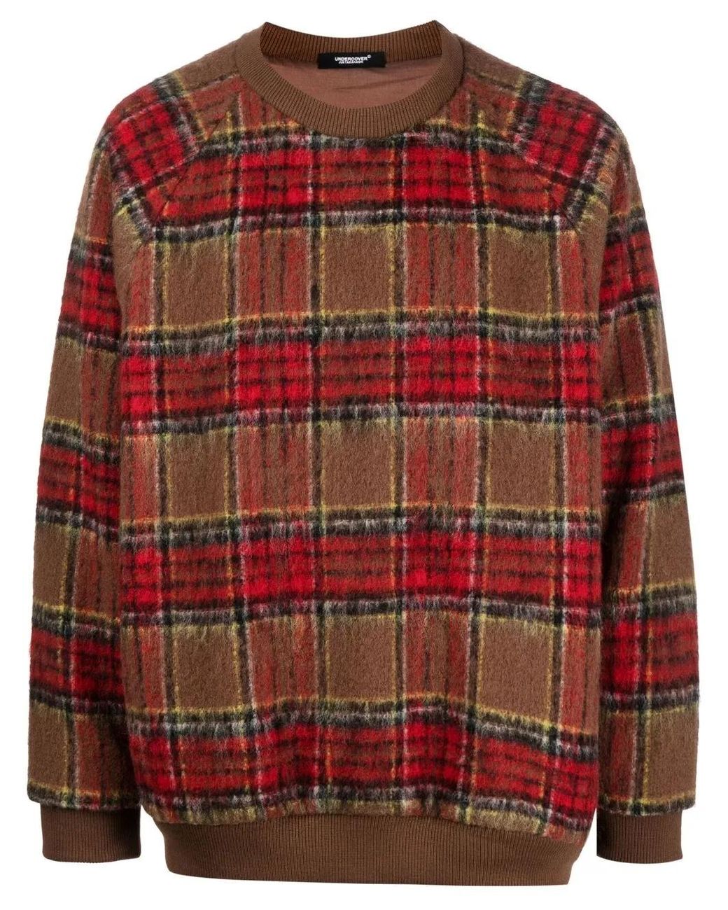 Undercover Red Plaid-Check Sweatshirt for men