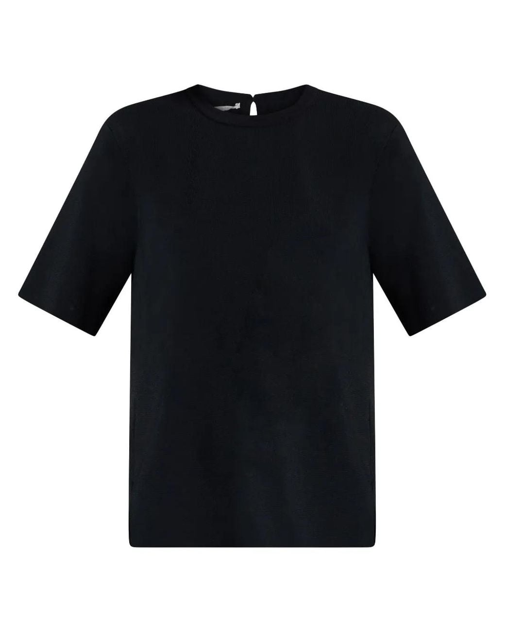 Stella McCartney Black Compact Knit Short-Sleeve T-Shirt