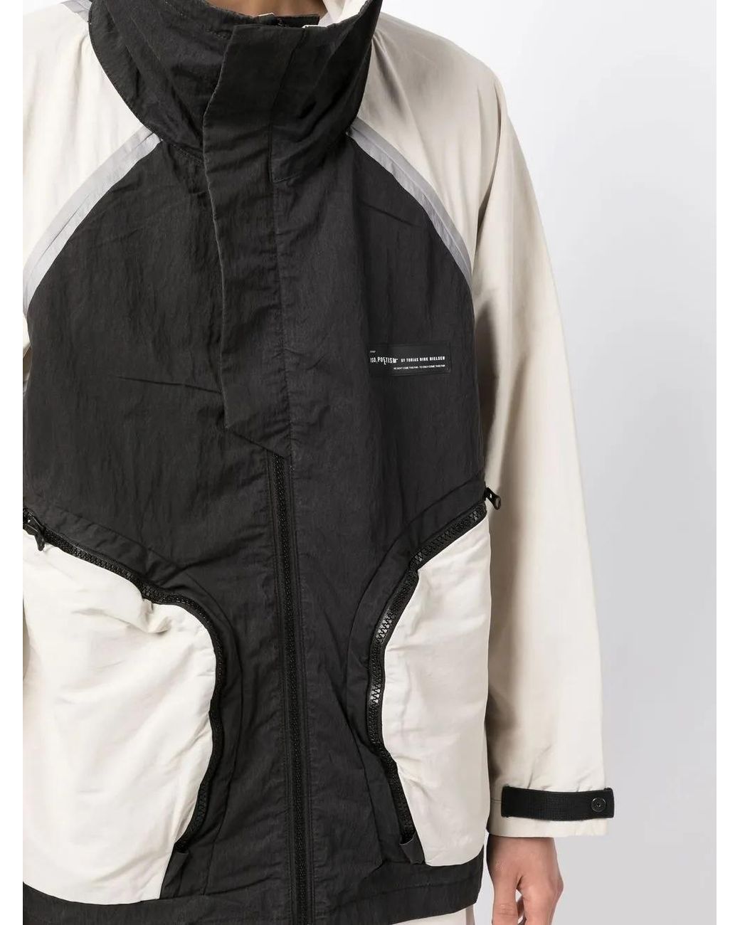 ISO.POETISM Black Two-Tone Padded Coat for men