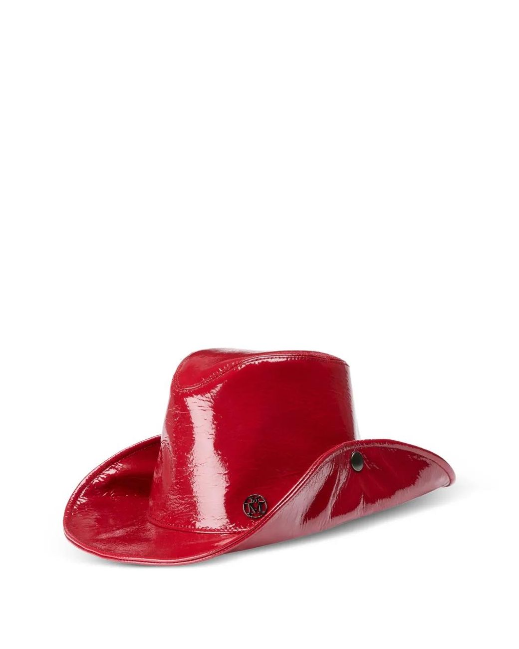 Maison Michel Red Enrico Patent Hat