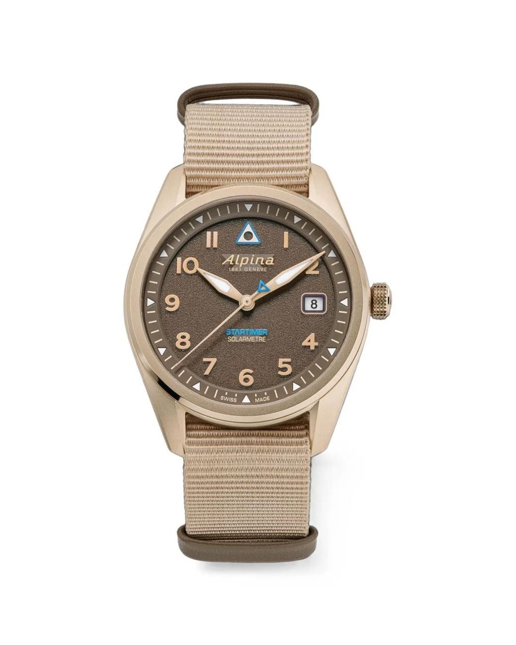 Alpina Natural Startimer Pilot Solarmetre 38Mm Watch for men