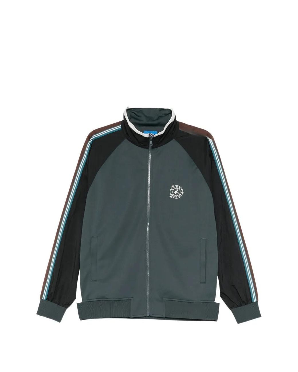 SPORT b. by agnès b. Green Side-Stripe Panelled Track Jacket for men