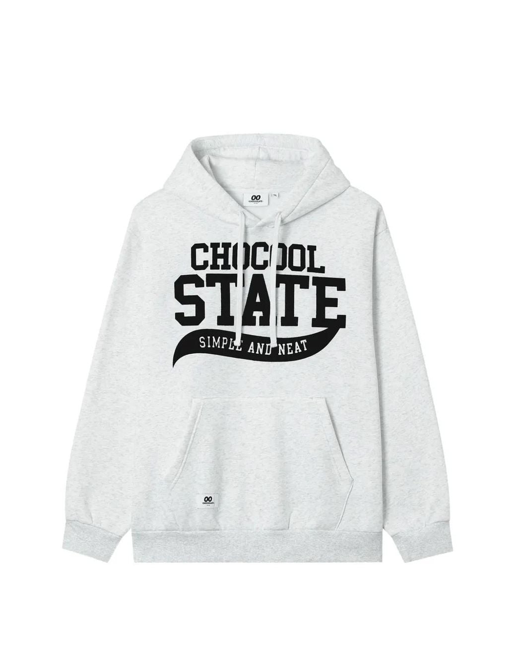 Chocoolate White Logo-Print Drawstring Hoodie for men