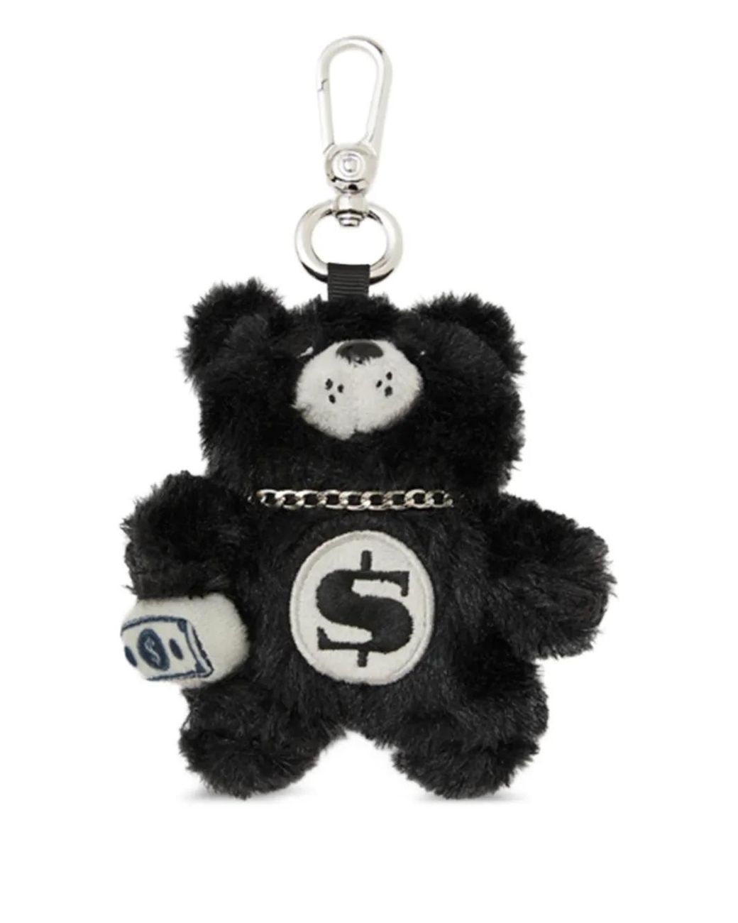 Sprayground Black Cray Dollar-Sign Bear Keyring for men