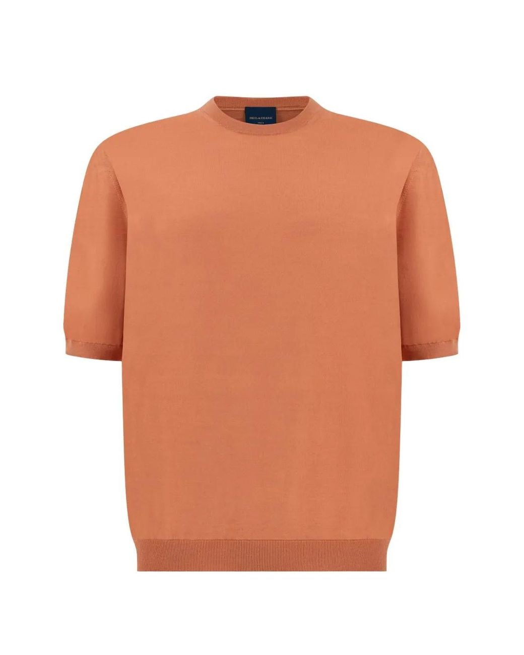 Paul & Shark Orange 140's Wool T-Shirt for men