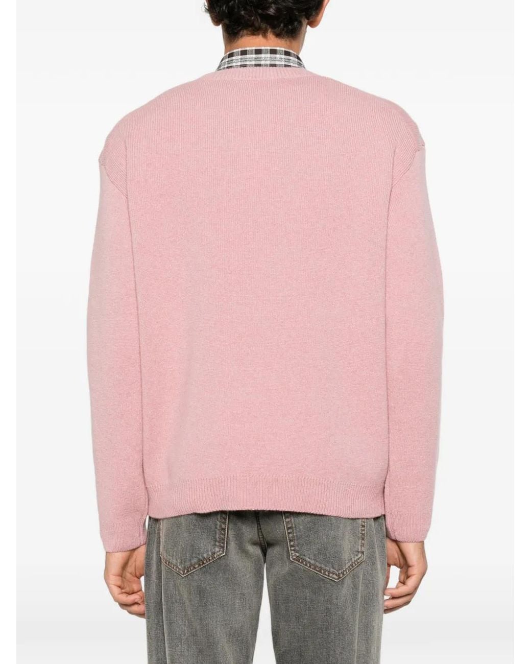Maison Kitsuné Pullover Mit Fuchs-Patch in Pink für Herren