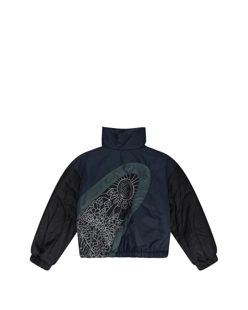 Who Decides War Blue Diagonal Puffer Jacket for men