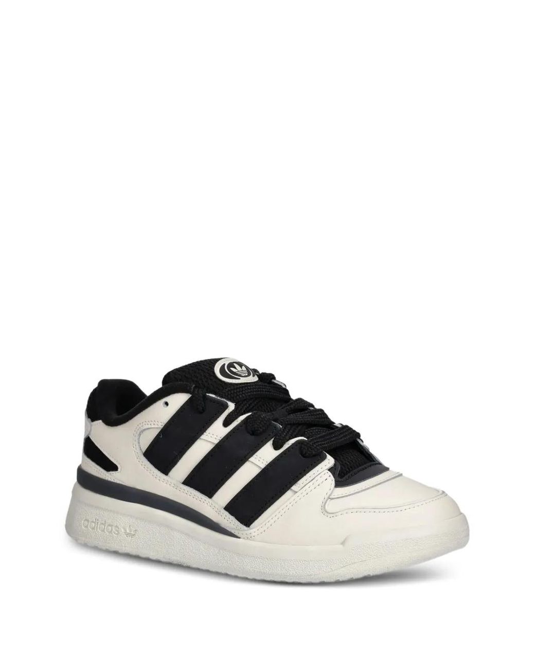 Adidas Black Three-Stripes Leather Trainers for men