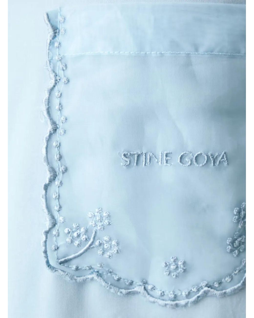 Stine Goya Blue Embroidered-Pocket Shirt