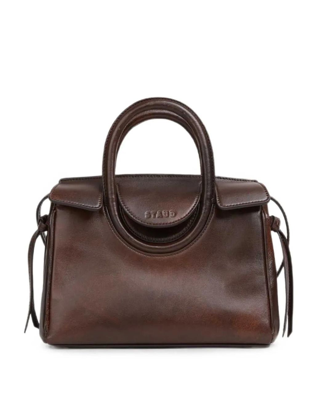 Staud Brown Maude Leather Tote Bag