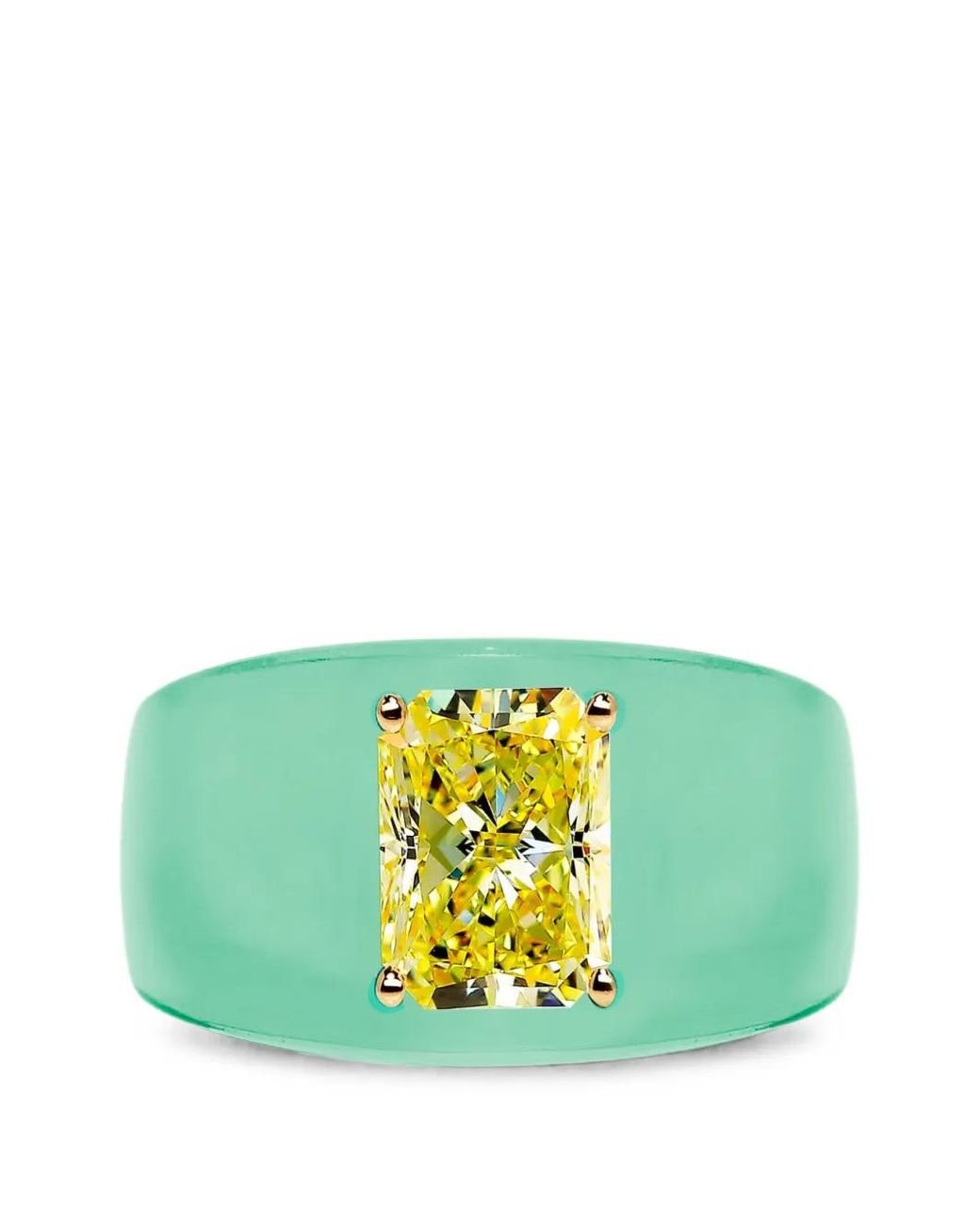 SOLO for Diamonds Green Diamond Chunky Ring