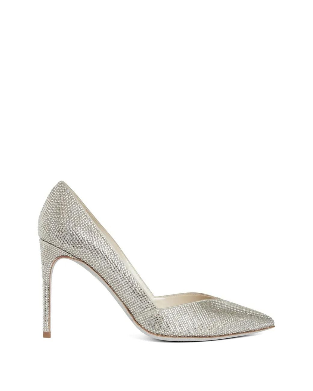 Rene Caovilla White Pointed-Toe Pumps