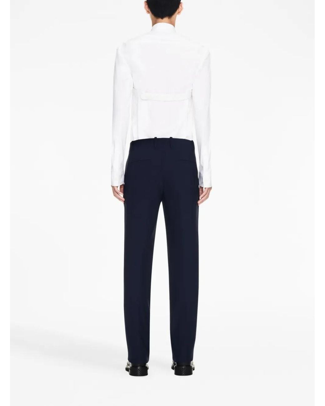 Off-White c/o Virgil Abloh Blue Wool Blend Slim Fit Trousers for men