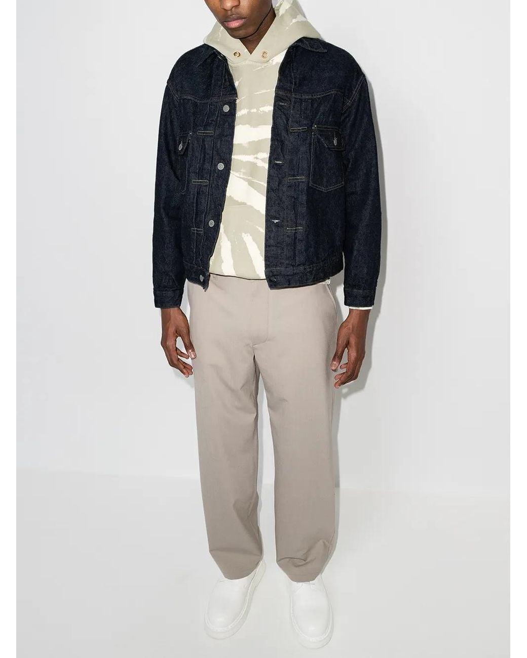 Orslow Blue Contrast-Stitched Denim Jacket for men
