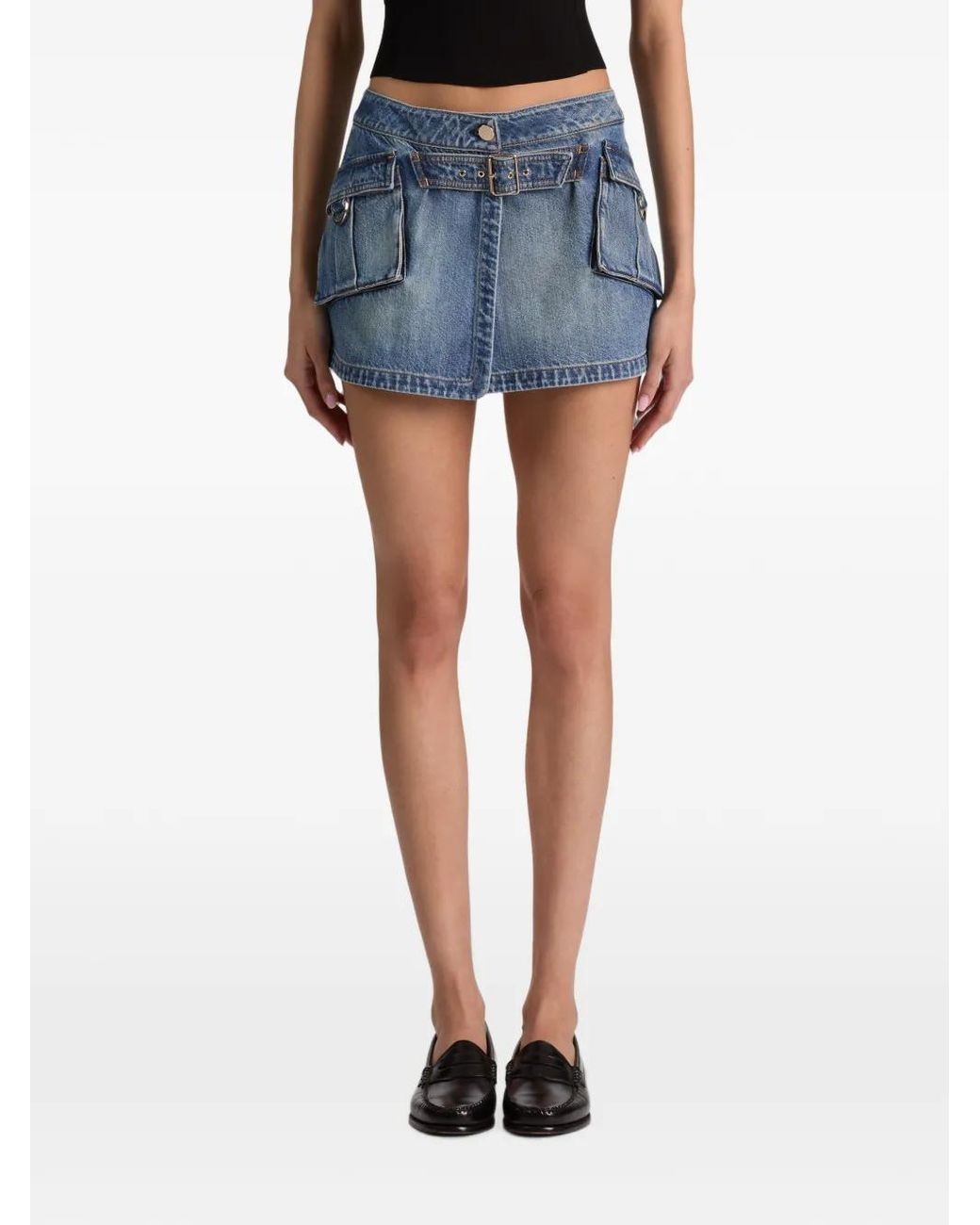 Alice + Olivia Blue Brandy Cargo Mini Skirt