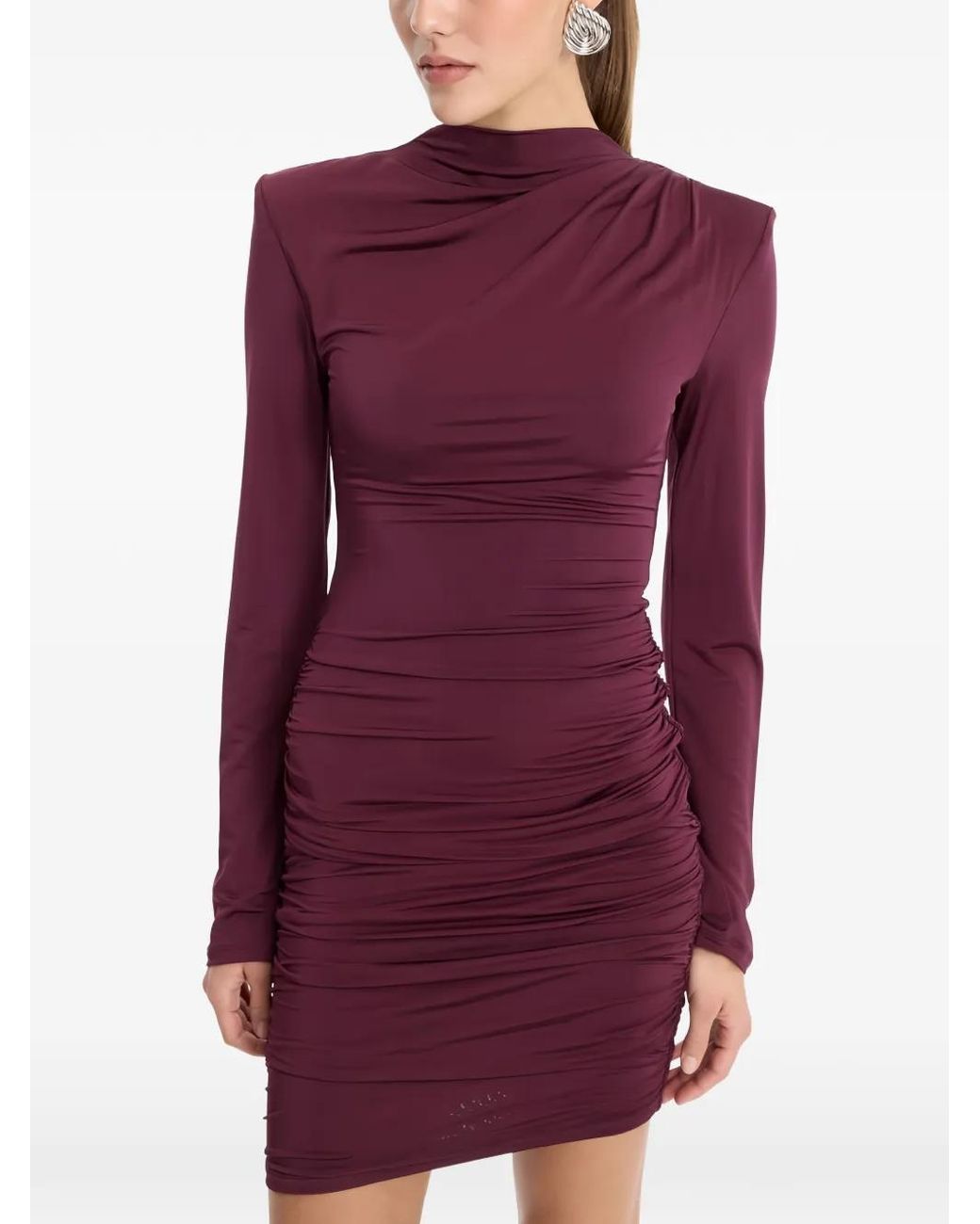 ROTATE BIRGER CHRISTENSEN Purple Rotate Drapey Mini Dress