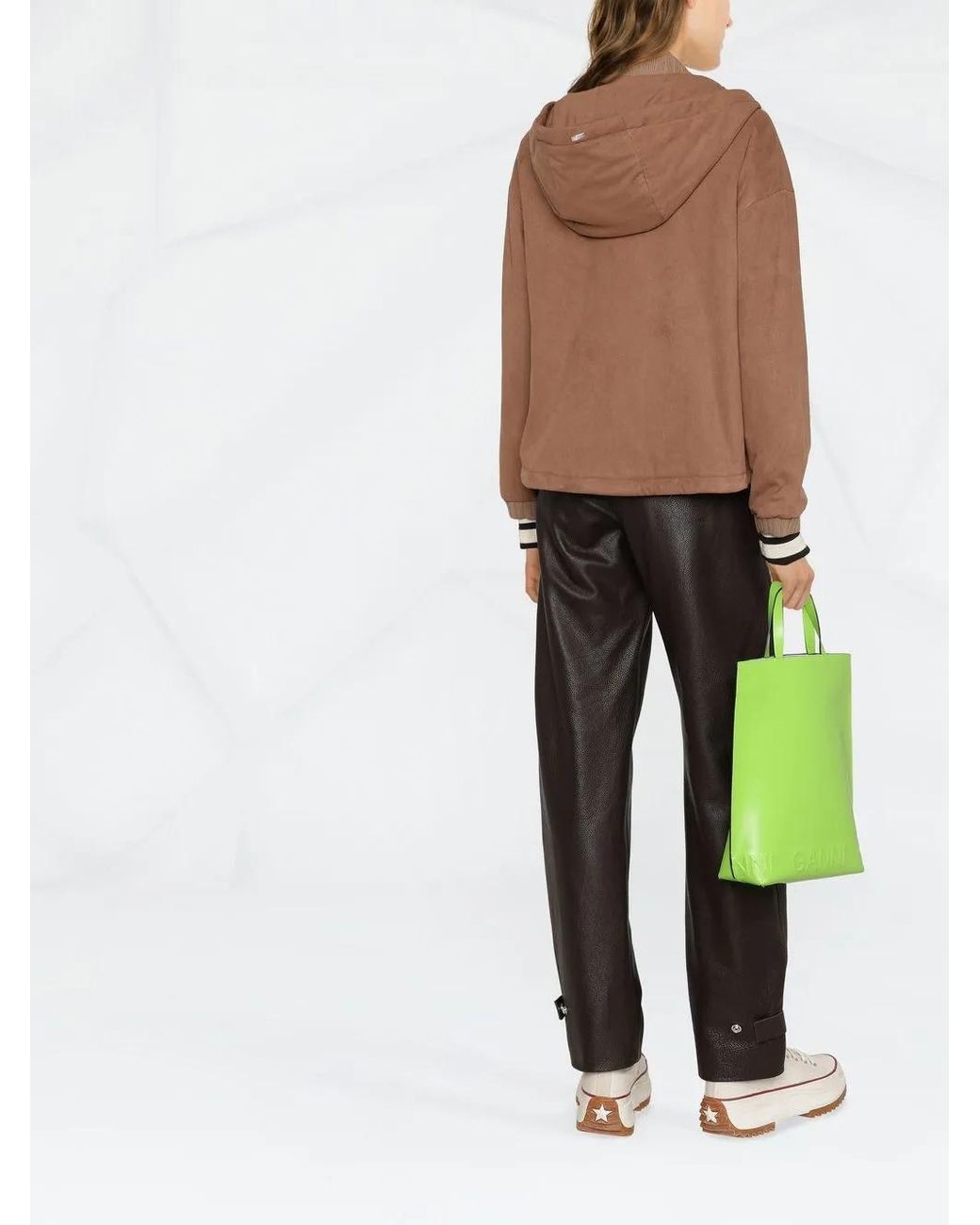 Herno Brown Resort Suede Effect Cape