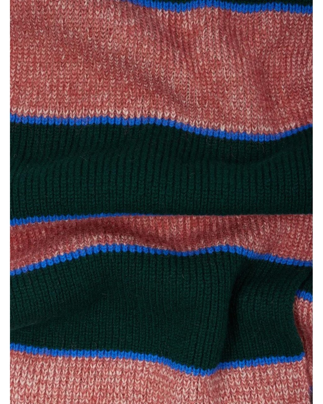 Paul Smith White And Stripe Lambswool Scarf for men