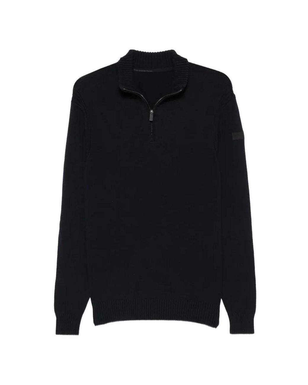 Rrd Black Quarter-Zip Ribbed-Trim Sweater for men