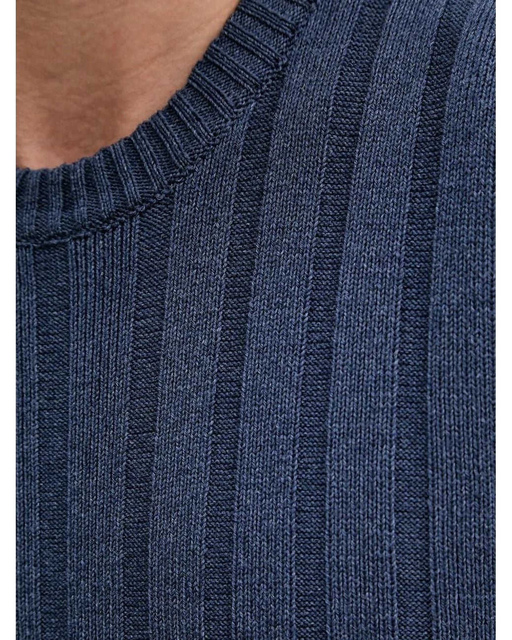 Sisley Blue Ribbed-Knit Sweater Vest for men