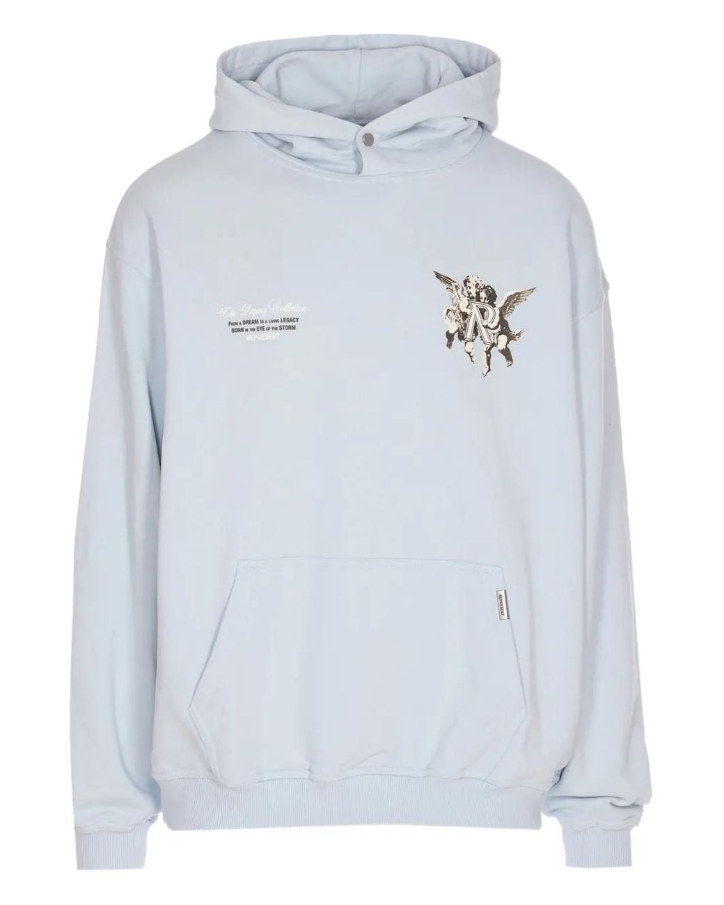 Represent Blue Legacy Cherubs Printed Cotton Hoodie for men