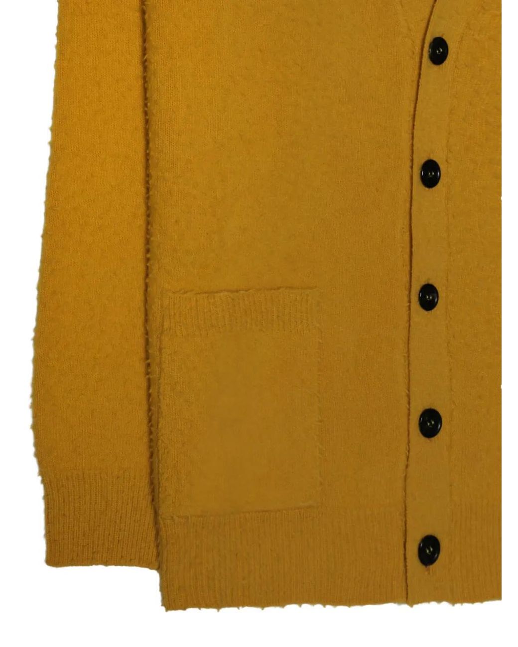 Roberto Collina Yellow Bouclé-Knit Cardigan for men