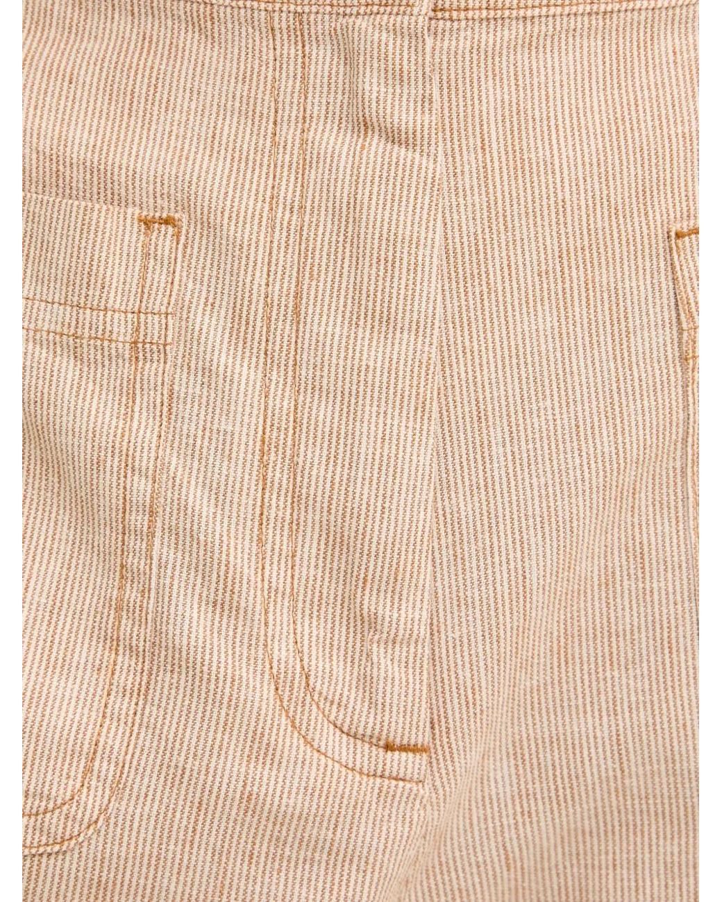 Sessun Natural Manhatti Striped Wide-Leg Trousers