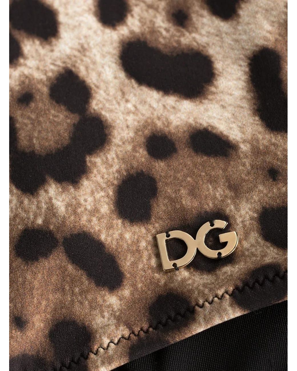 Dolce & Gabbana Brown Leopard-Print Balconette Swimsuit