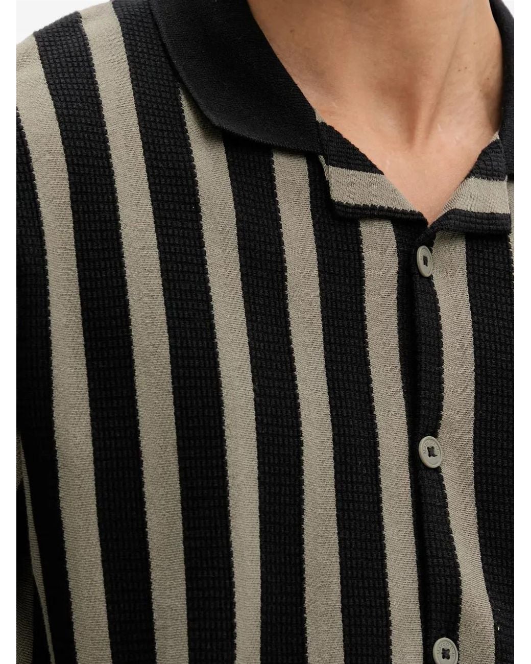 Marc O' Polo Black Vertical-Stripe Short-Sleeve Shirt for men