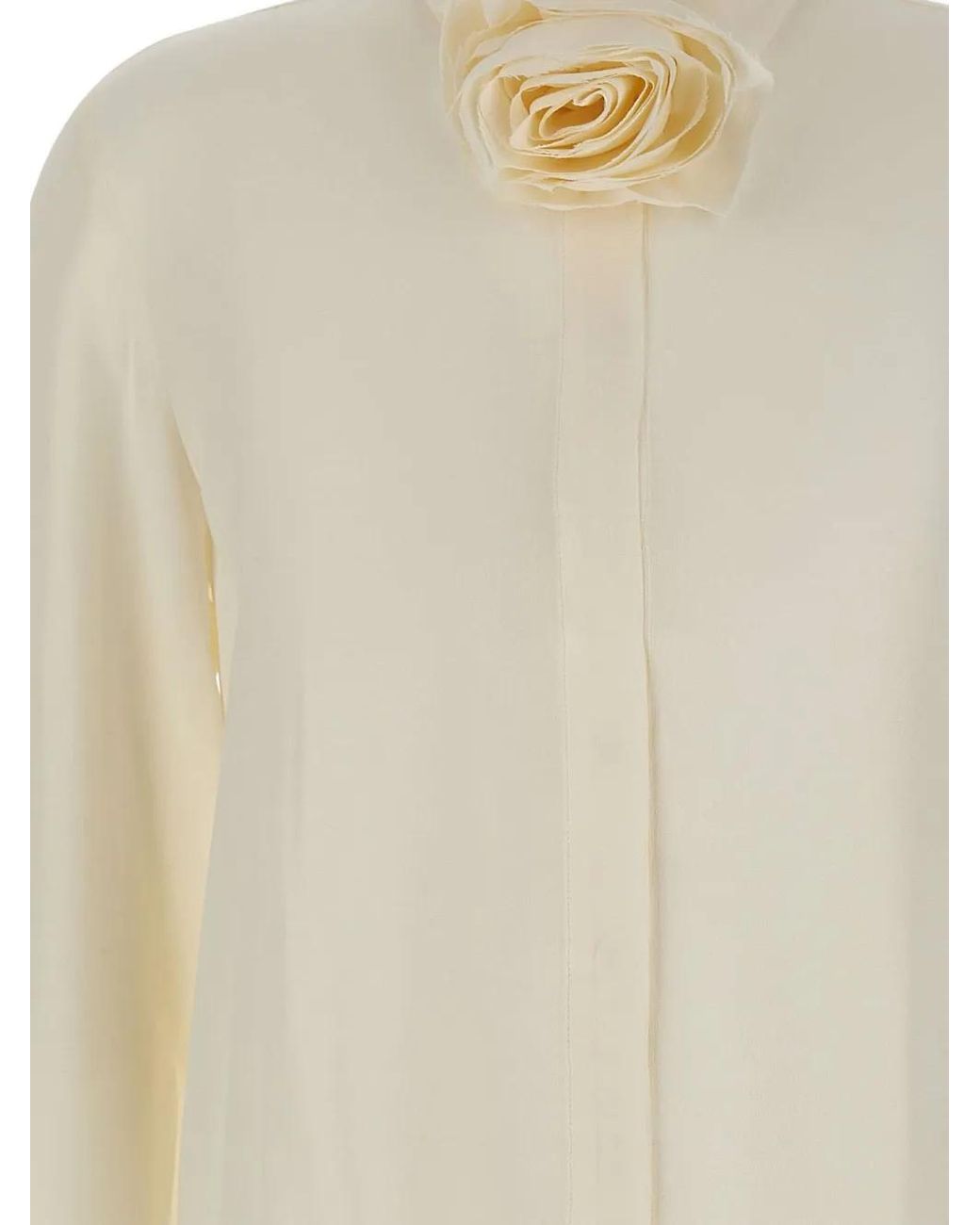 Marella White Rose-Embellished Shirt