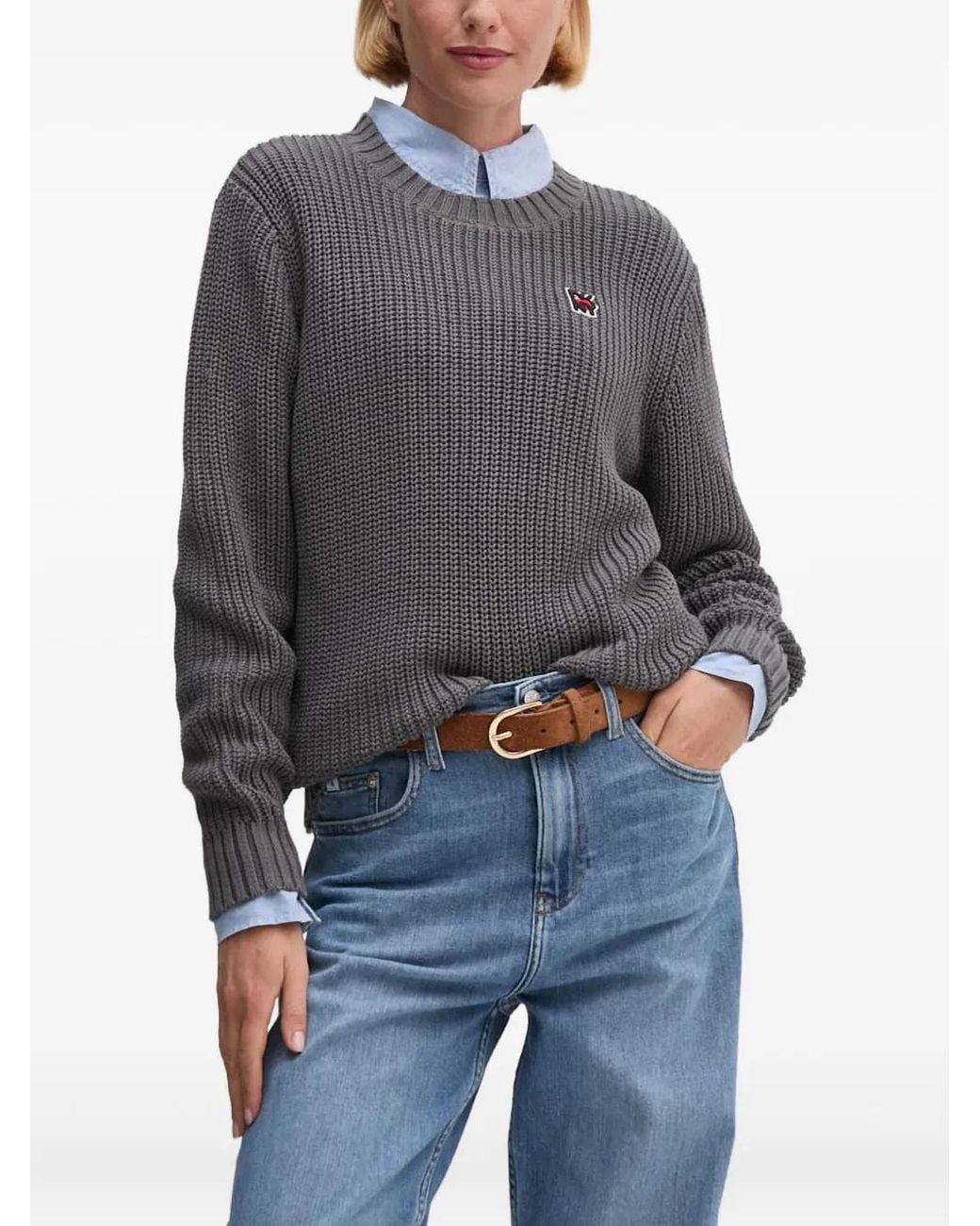 DKNY Trui Met Logopatch in het Gray