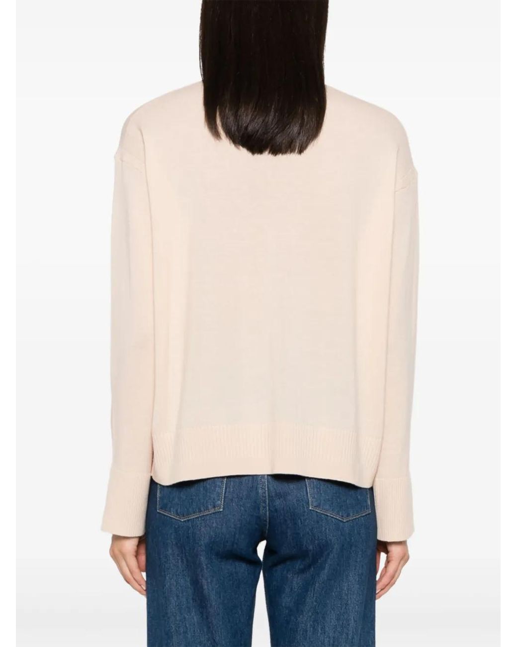 Stella McCartney Natural Crew-Neck Long-Sleeve Jumper