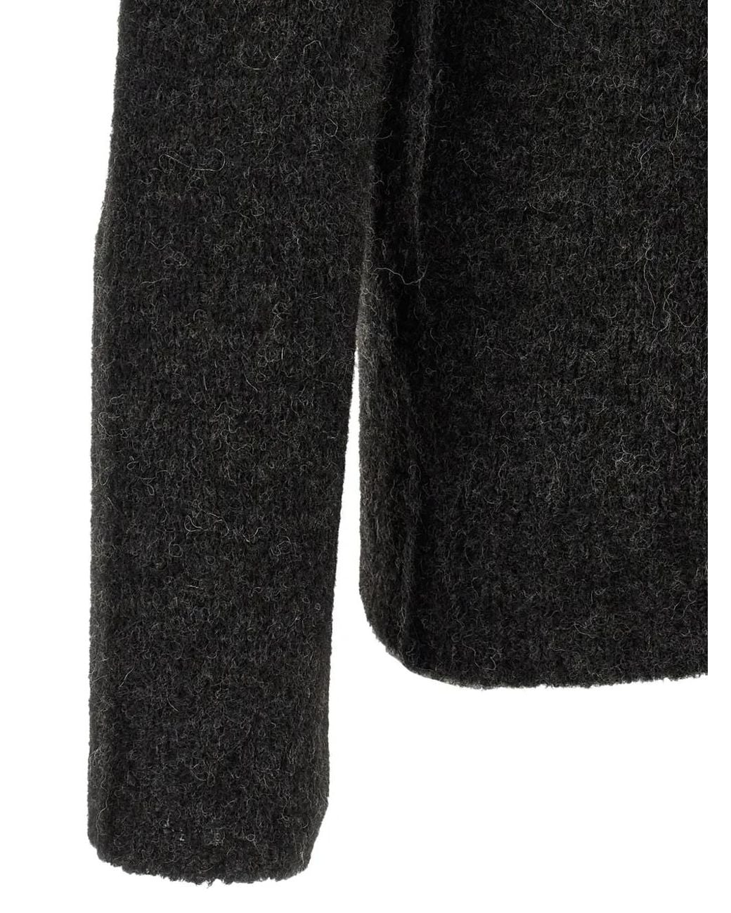 Oliver Lattughi Black Pull À Col Rond Et Effet Brossé for men