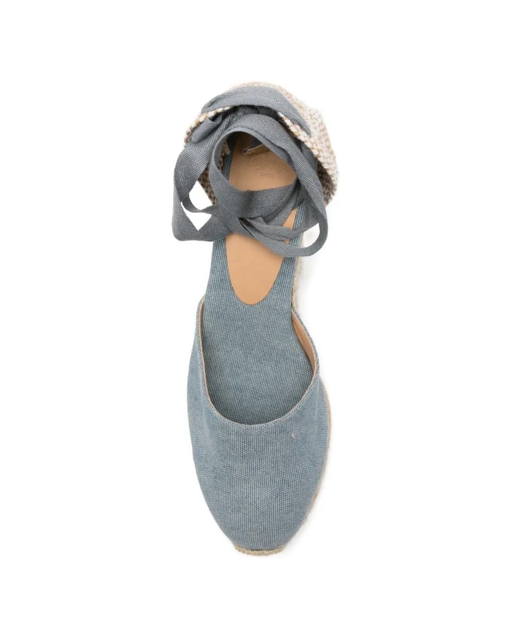 Castaner Blue Carina Tie-Ankle Canvas Espadrilles