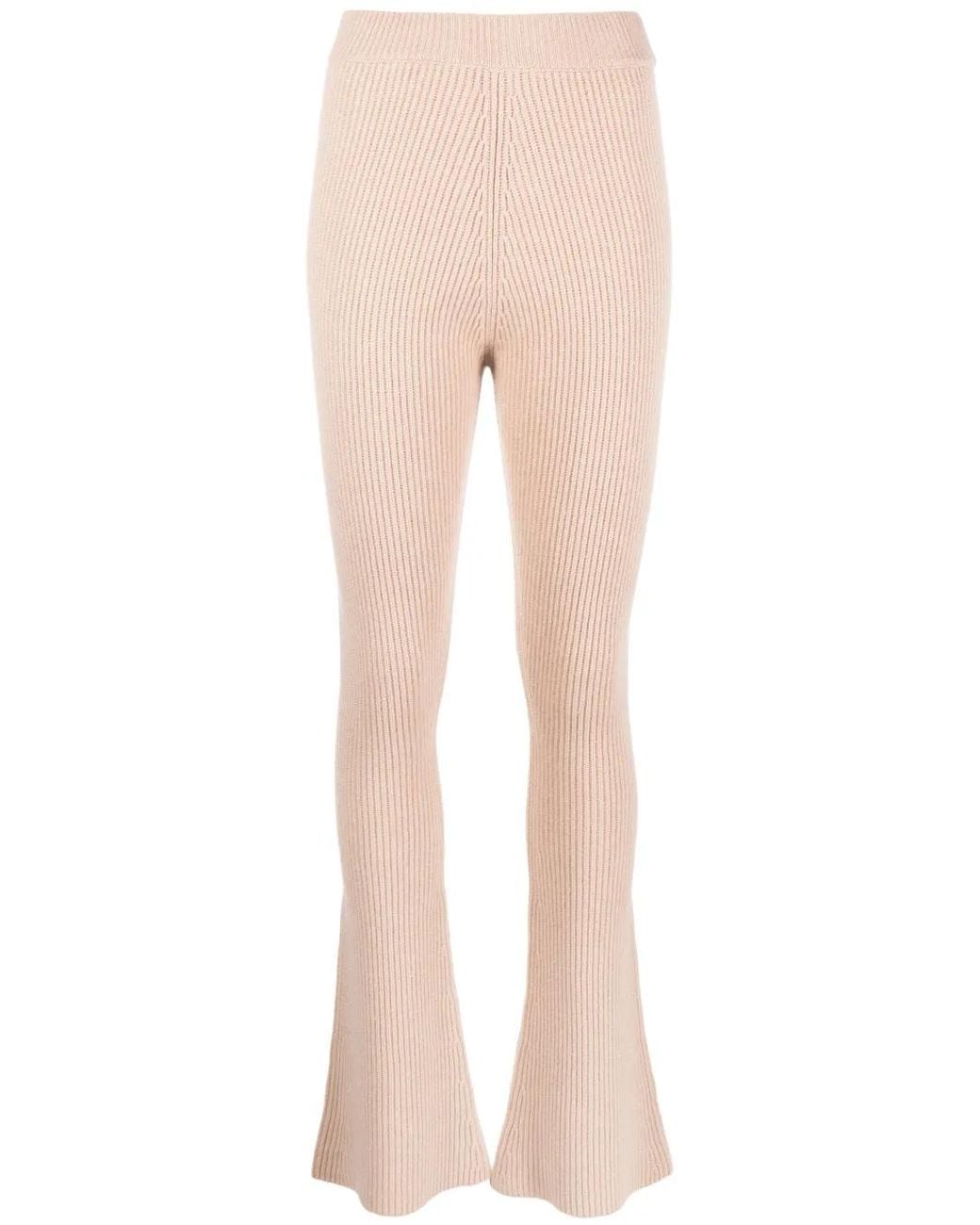 Peserico Natural High-Waist Knitted Trousers