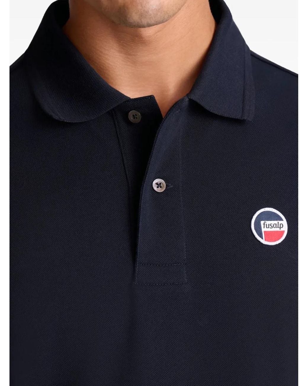 Fusalp Blue Gerlo Logo-Appliqué Polo Shirt for men