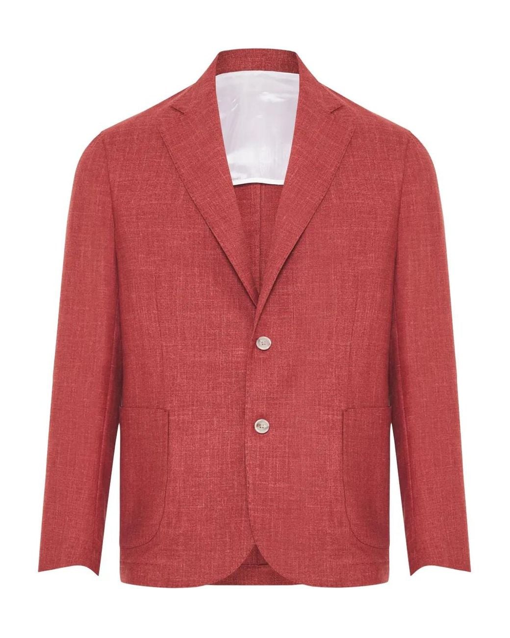 Barba Napoli Red Single-Breasted Blazer for men