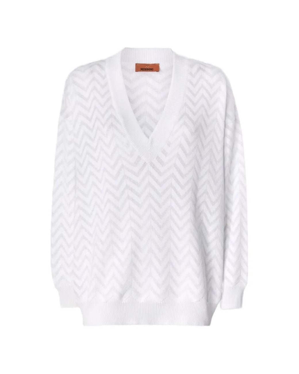 Missoni White Pull À Col V