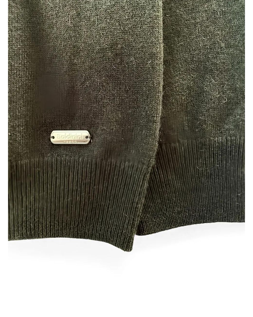 Baldinini Green Logo-Plaque Cashmere Sweater for men