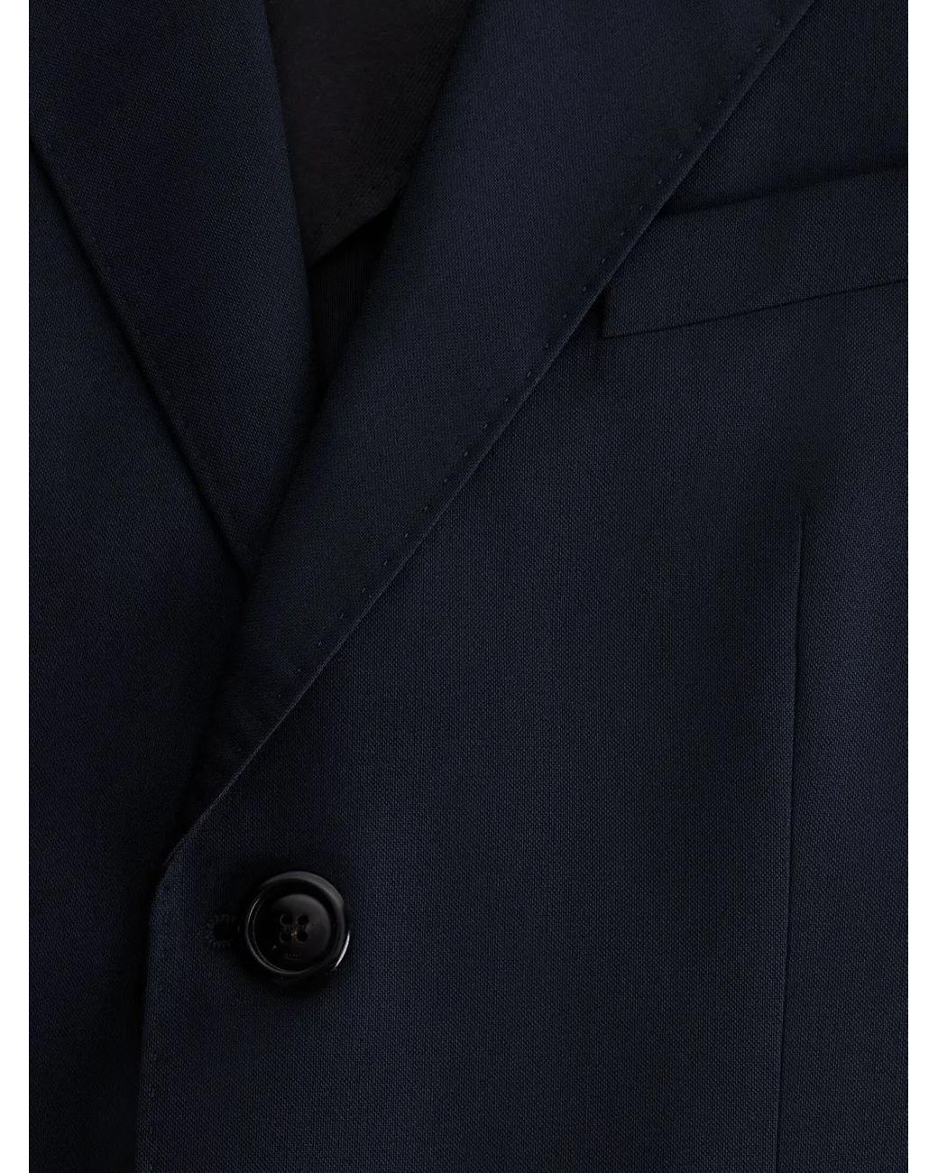 AMI Blue Single-Breasted Cotton Blazer for men