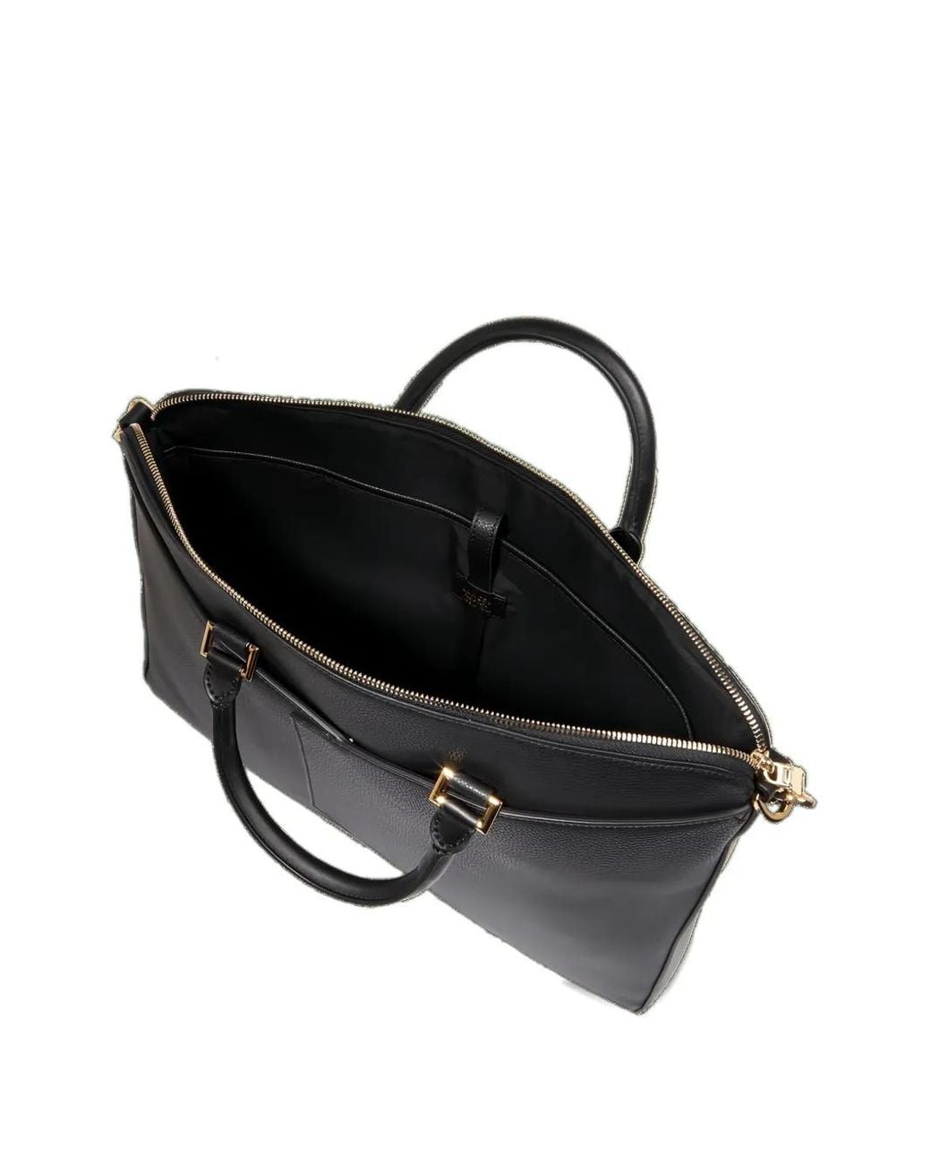 Lancel Black Enveloppe Leather Laptop Bag