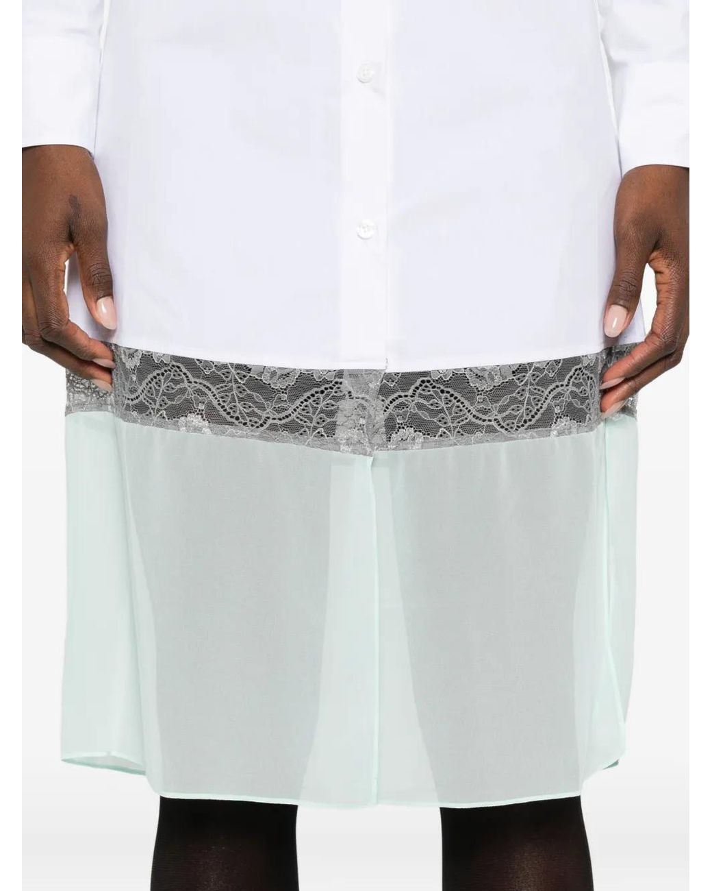 Coperni Gelaagde Blousejurk in het White