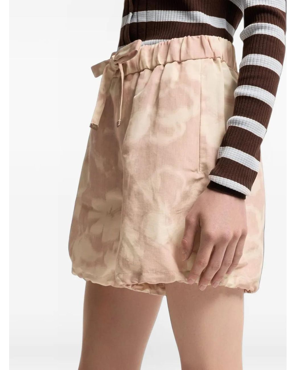 Moncler Pink Floral Print Chiné Shorts