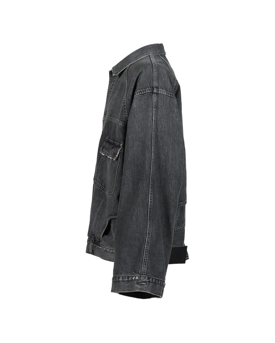DAIRIKU Gray Inception Washed Denim Jacket for men