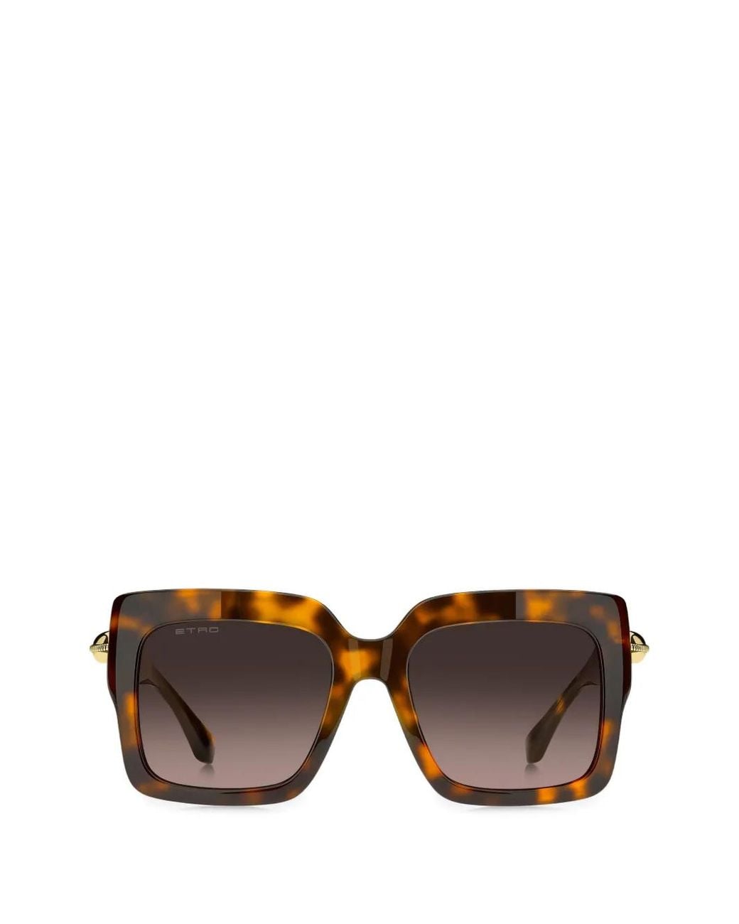 Etro Brown Drop Tortoiseshell-Effect Square-Frame Sunglasses