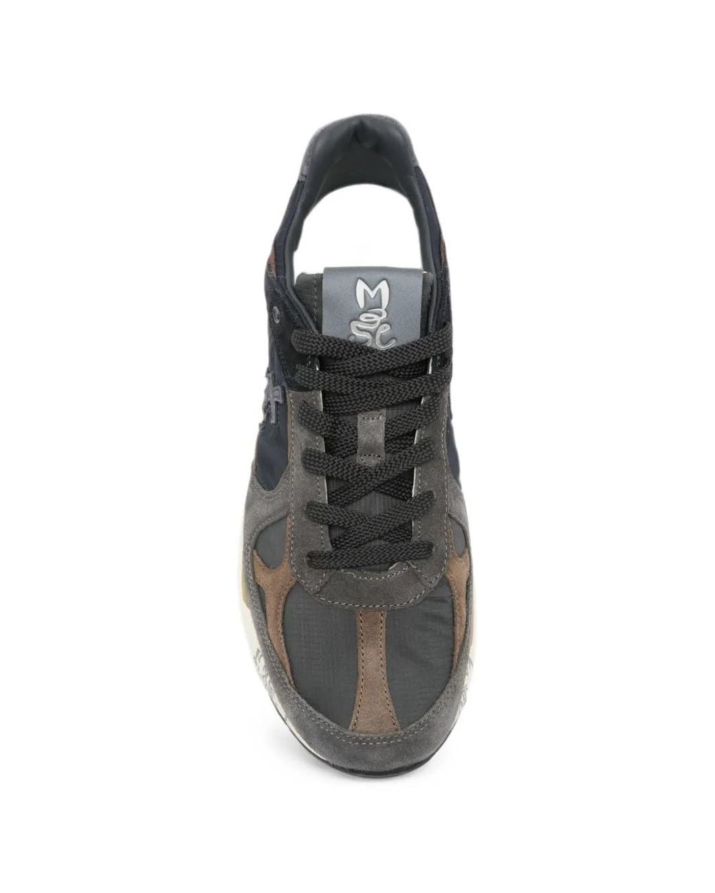 Premiata White Mase Panelled Logo-Patch Sneakers for men