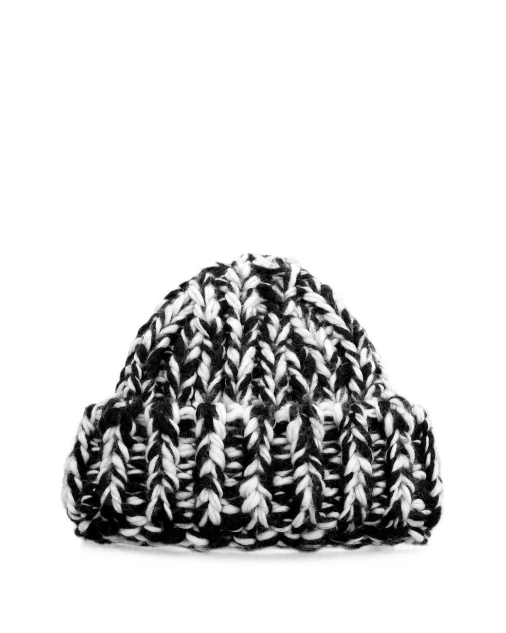AMI Black Wool Knit Beanie